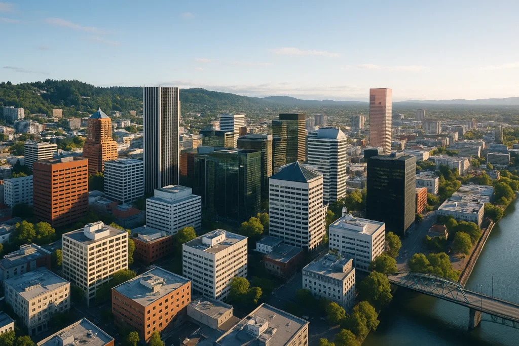Mid-rise office building in Portland subject to the Oregon Building Performance Standard
